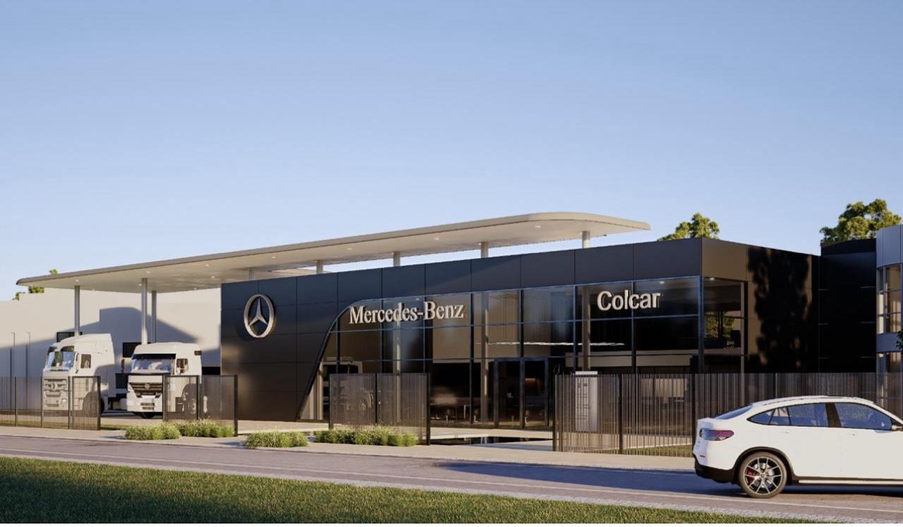Concesionario Colcar Mercedes-Benz de camiones — estructura metálica integral
